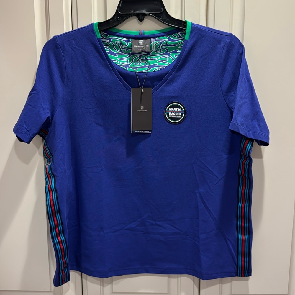 Porsche Martini Racing Ladies V neck Tee- NWT